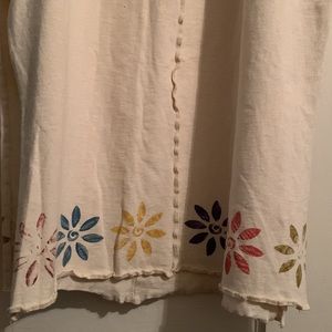 Boho Artisan Dress/Nightie, Organic Cotton, Hand-Painted, “Angel at Your Back”